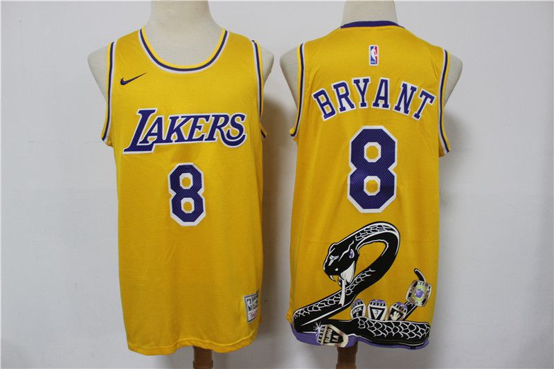 Men Los Angeles Lakers #8 Bryant yellow Game Nike 2021 NBA Jersey1